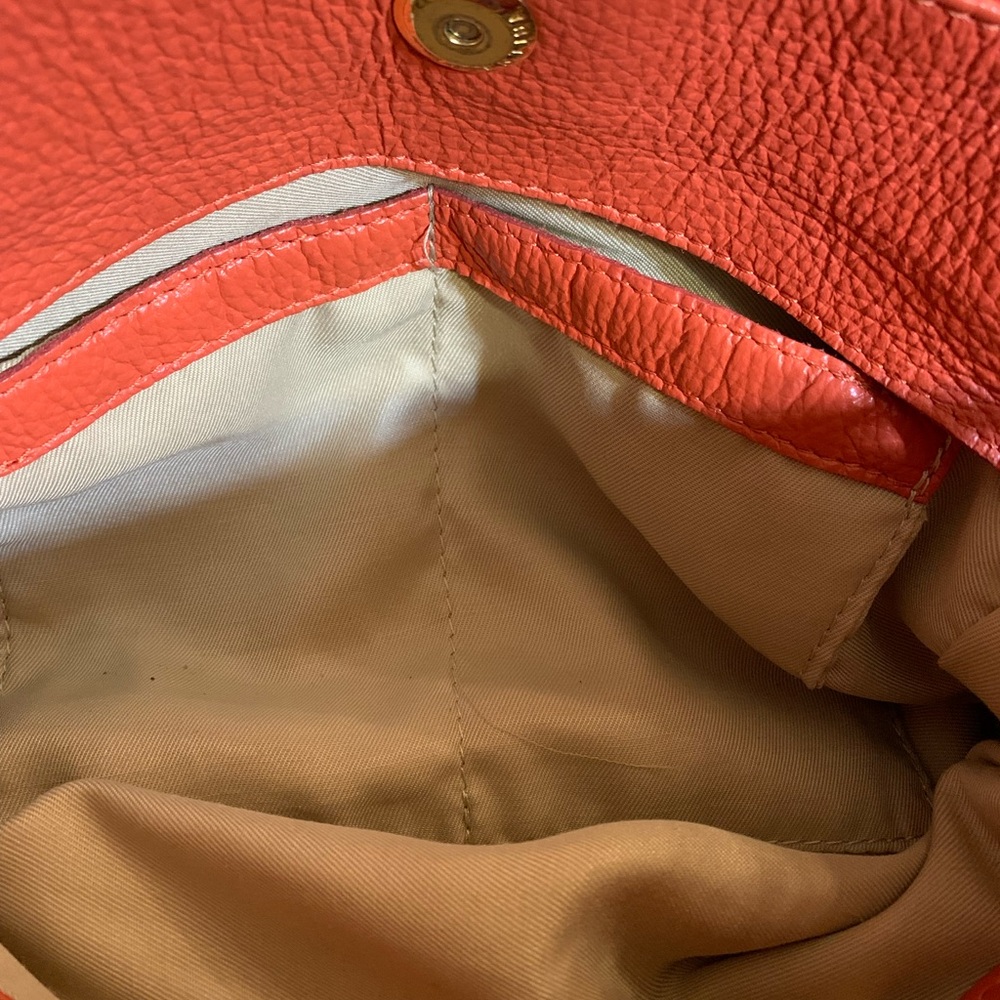Valentina purse.crossbody leather pebbled soft 3 compartment - Picture 4 of 7
